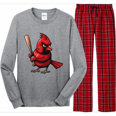 Baseball Bird Sports Fan Cardinal Long Sleeve Pajama Set