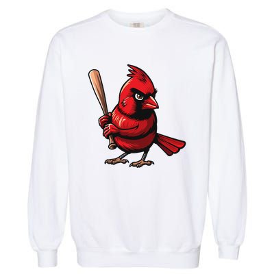 Baseball Bird Sports Fan Cardinal Garment-Dyed Sweatshirt