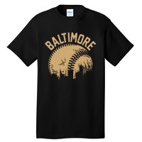 Baltimore Baseball Skyline Maryland Player Coach Fan Tall T-Shirt