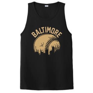 Baltimore Baseball Skyline Maryland Player Coach Fan PosiCharge Competitor Tank