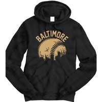 Baltimore Baseball Skyline Maryland Player Coach Fan Tie Dye Hoodie