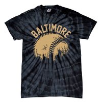 Baltimore Baseball Skyline Maryland Player Coach Fan Tie-Dye T-Shirt