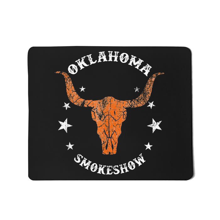 Boho Bull Skull Cow Oklahoma Smokeshow Western Country Mousepad