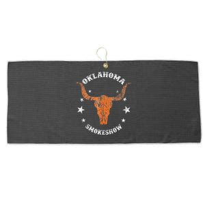 Boho Bull Skull Cow Oklahoma Smokeshow Western Country Large Microfiber Waffle Golf Towel