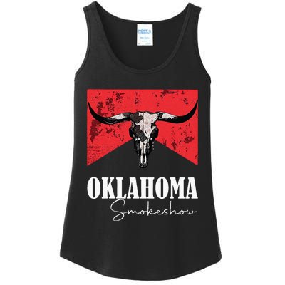 Boho Bull Skull Cow Oklahoma Smokeshow Western Country Ladies Essential Tank