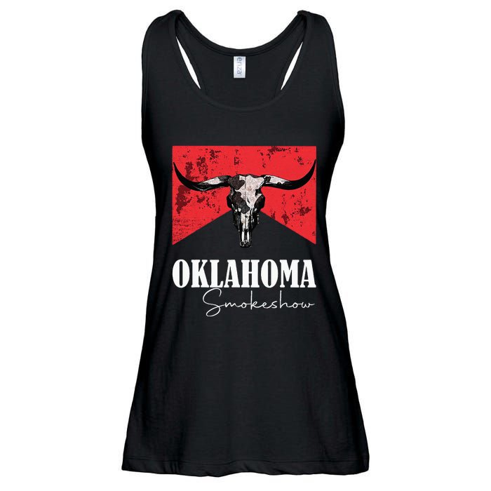 Boho Bull Skull Cow Oklahoma Smokeshow Western Country Ladies Essential Flowy Tank