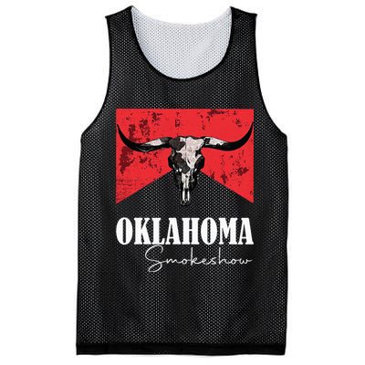 Boho Bull Skull Cow Oklahoma Smokeshow Western Country Mesh Reversible Basketball Jersey Tank
