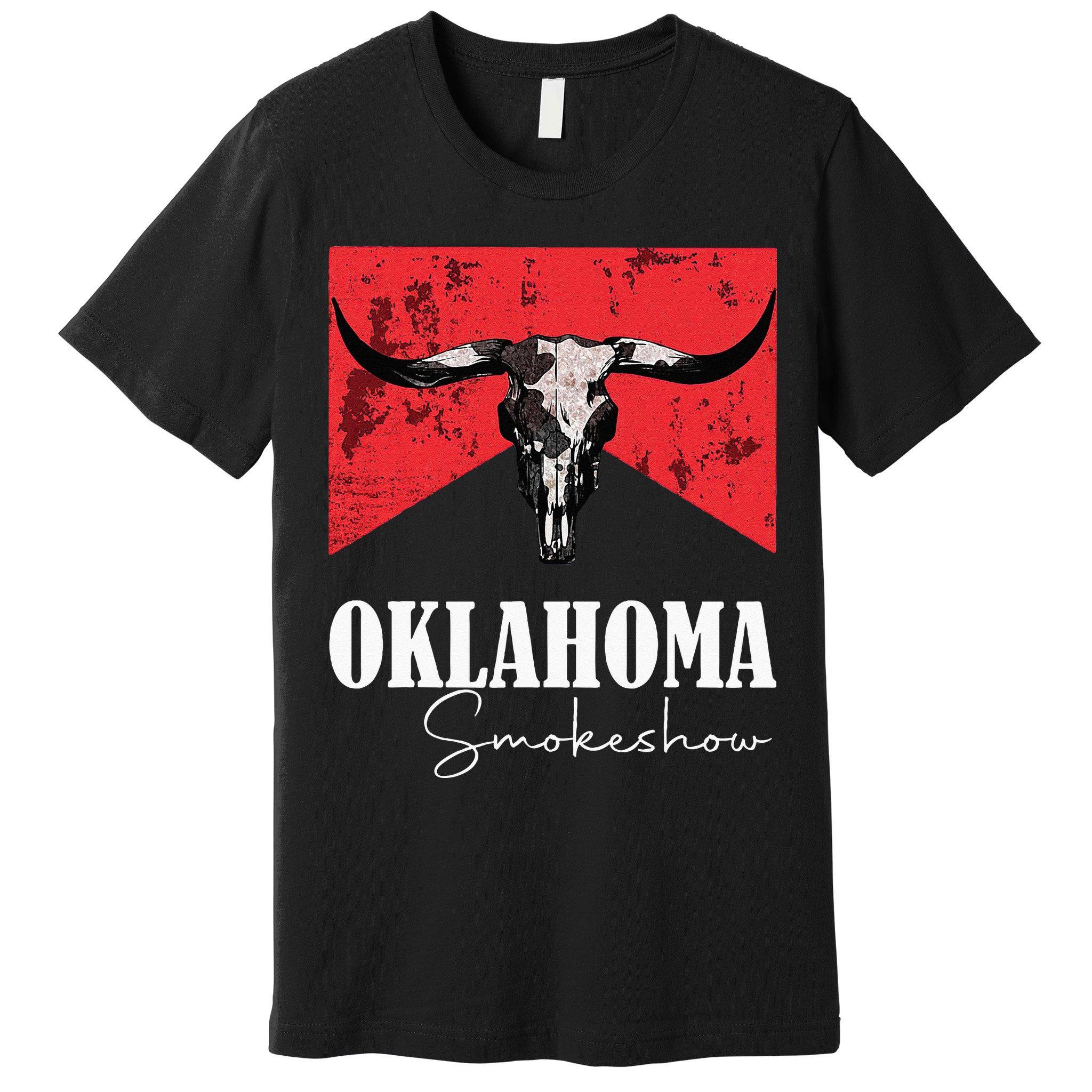 Boho Bull Skull Cow Oklahoma Smokeshow Western Country Premium T-Shirt
