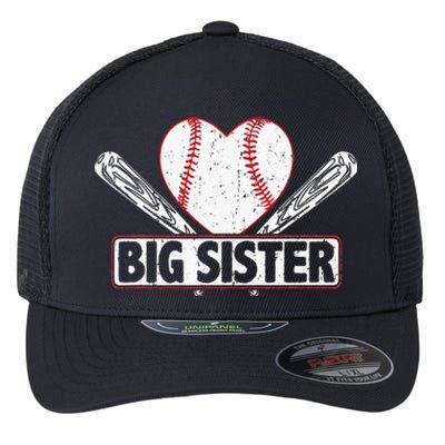 Baseball Big Sister Matching Family Softball Baseball Lover Flexfit Unipanel Trucker Cap