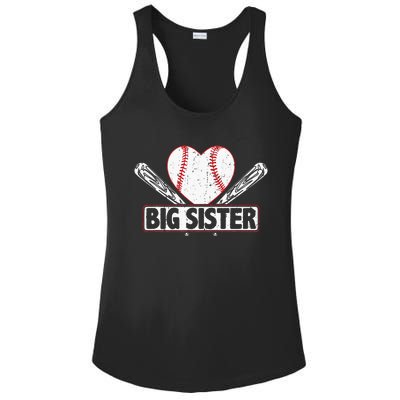 Baseball Big Sister Matching Family Softball Baseball Lover Ladies PosiCharge Competitor Racerback Tank