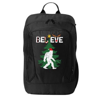Believe Bigfoot Sasquatch Yeti Santa Hat Christmas Pajamas City Backpack