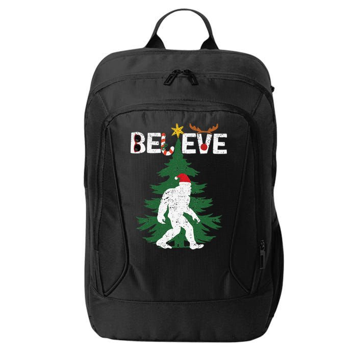 Believe Bigfoot Sasquatch Yeti Santa Hat Christmas Pajamas City Backpack