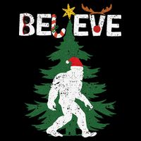 Believe Bigfoot Sasquatch Yeti Santa Hat Christmas Pajamas City Backpack