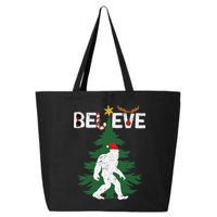 Believe Bigfoot Sasquatch Yeti Santa Hat Christmas Pajamas 25L Jumbo Tote