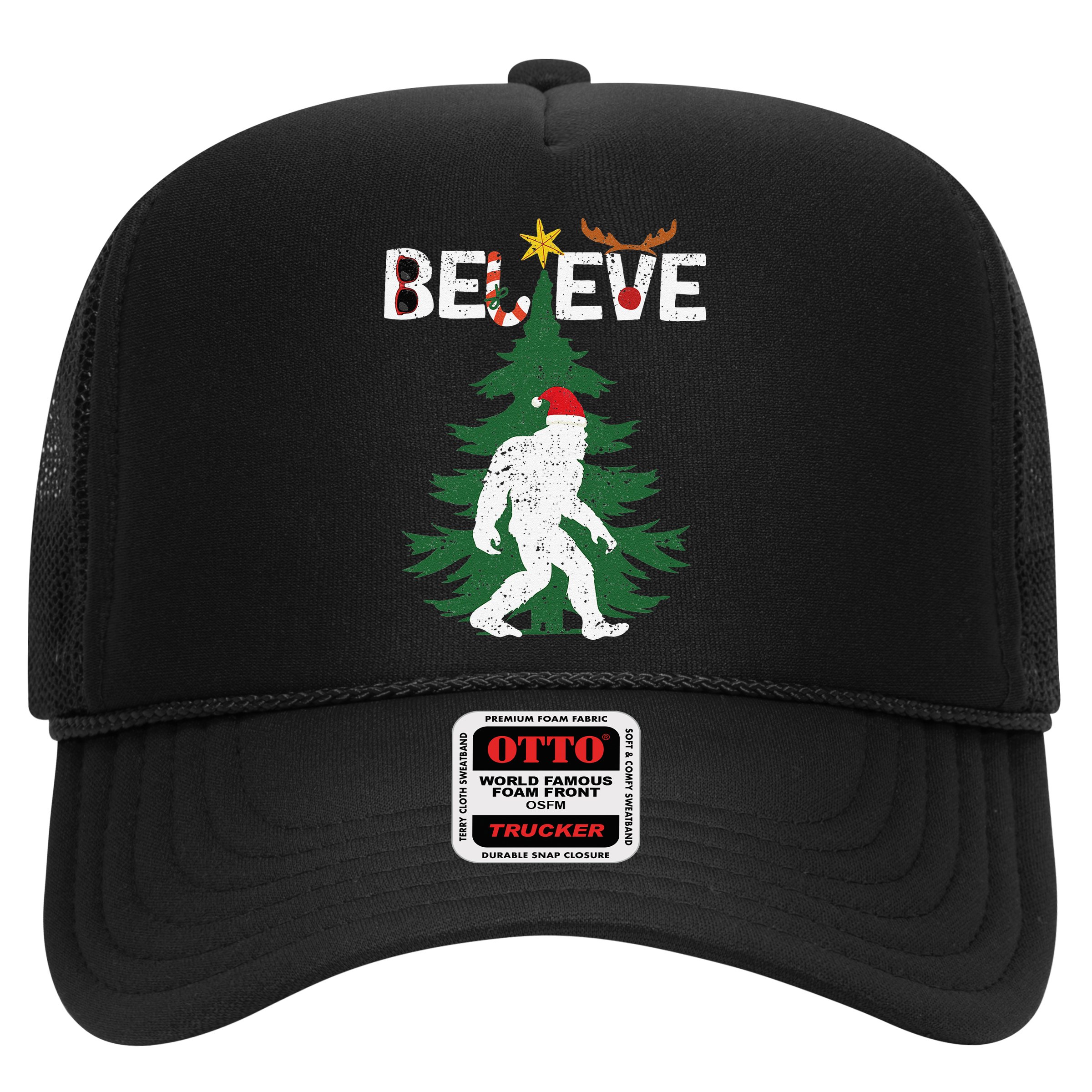 Believe Bigfoot Sasquatch Yeti Santa Hat Christmas Pajamas Hat