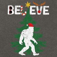 Believe Bigfoot Sasquatch Yeti Santa Hat Christmas Pajamas Cotton Canvas Backpack