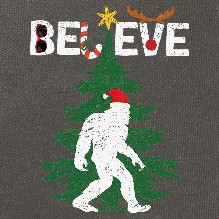 Believe Bigfoot Sasquatch Yeti Santa Hat Christmas Pajamas Cotton Canvas Backpack
