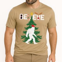 Believe Bigfoot Sasquatch Yeti Santa Hat Christmas Pajamas Cooling Performance Crew T-Shirt