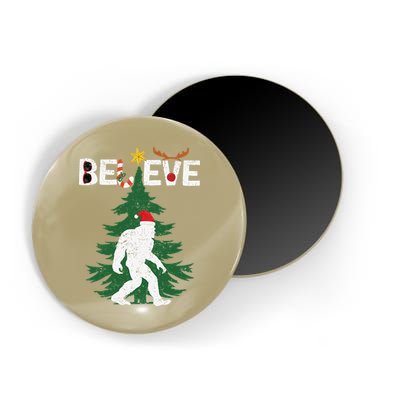Believe Bigfoot Sasquatch Yeti Santa Hat Christmas Pajamas Magnet