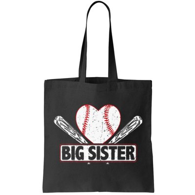 Baseball Big Sister Matching Family funny Baseball Lover Tote Bag