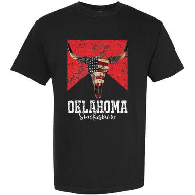 Boho Bull Skull Cow Oklahoma Smokeshow Western Country Garment-Dyed Heavyweight T-Shirt