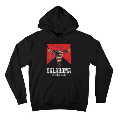 Boho Bull Skull Cow Oklahoma Smokeshow Western Country Hoodie