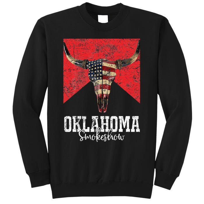 Boho Bull Skull Cow Oklahoma Smokeshow Western Country Sweatshirt