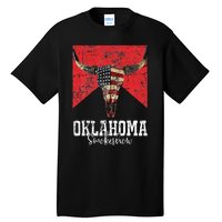 Boho Bull Skull Cow Oklahoma Smokeshow Western Country Tall T-Shirt