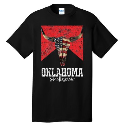 Boho Bull Skull Cow Oklahoma Smokeshow Western Country Tall T-Shirt