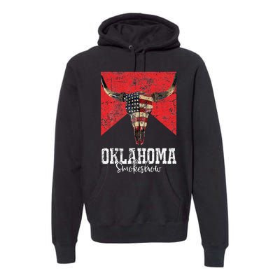 Boho Bull Skull Cow Oklahoma Smokeshow Western Country Premium Hoodie