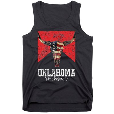 Boho Bull Skull Cow Oklahoma Smokeshow Western Country Tank Top