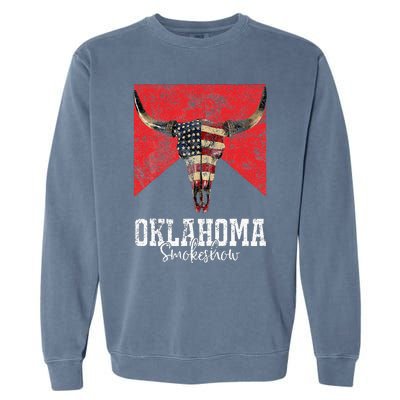 Boho Bull Skull Cow Oklahoma Smokeshow Western Country Garment-Dyed Sweatshirt