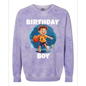 Birthday Basketball Sports Theme Family Matching Outfit Gift Colorblast Crewneck Sweatshirt