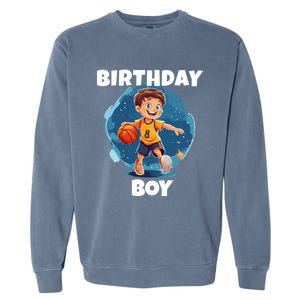 Birthday Basketball Sports Theme Family Matching Outfit Gift Garment-Dyed Sweatshirt