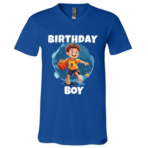 Birthday Basketball Sports Theme Family Matching Outfit Gift V-Neck T-Shirt