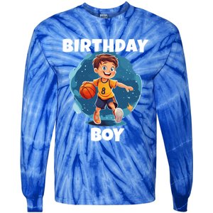 Birthday Basketball Sports Theme Family Matching Outfit Gift Tie-Dye Long Sleeve Shirt