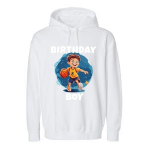 Birthday Basketball Sports Theme Family Matching Outfit Gift Garment-Dyed Fleece Hoodie