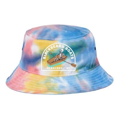 Blackbeard Boat Skeleton Coffin Pirates Ocracoke NC Tie Dye Newport Bucket Hat