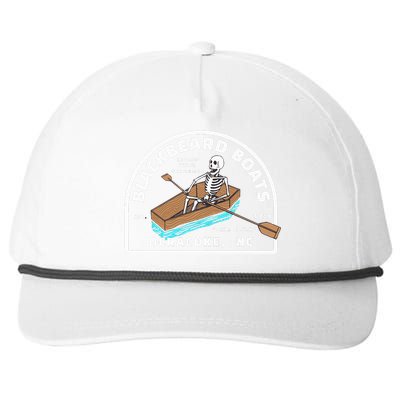 Blackbeard Boat Skeleton Coffin Pirates Ocracoke NC Snapback Five-Panel Rope Hat