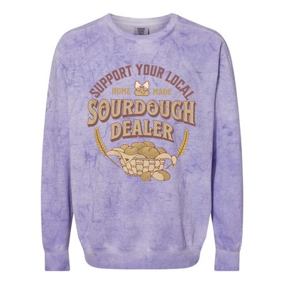 Bread Baker Support Your Local Sourdough Dealer Colorblast Crewneck Sweatshirt