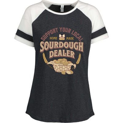 Bread Baker Support Your Local Sourdough Dealer Enza Ladies Jersey Colorblock Tee