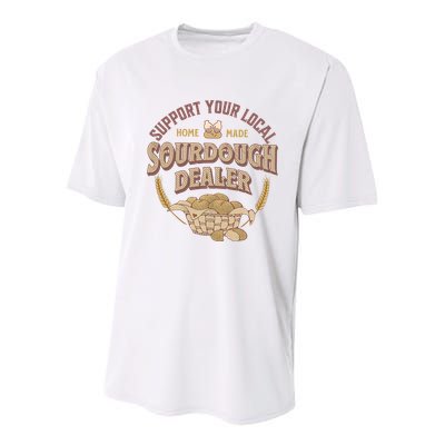 Bread Baker Support Your Local Sourdough Dealer Youth Performance Sprint T-Shirt