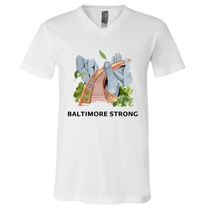 Baltimore Bridge Strong V-Neck T-Shirt