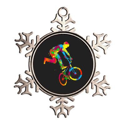 Bmx Bike Stunt Rider Boy Children Metallic Star Ornament