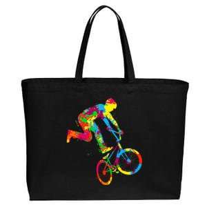 Bmx Bike Stunt Rider Boy Children Cotton Canvas Jumbo Tote