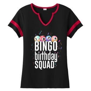 Bingo Birthday Squad Ladies Halftime Notch Neck Tee