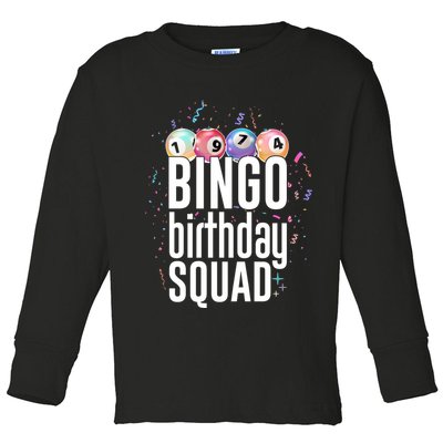 Bingo Birthday Squad Toddler Long Sleeve Shirt