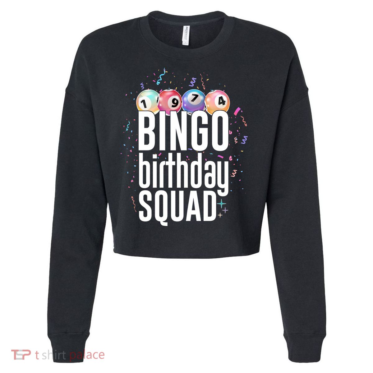 Bingo Birthday Squad Cropped Pullover Crew