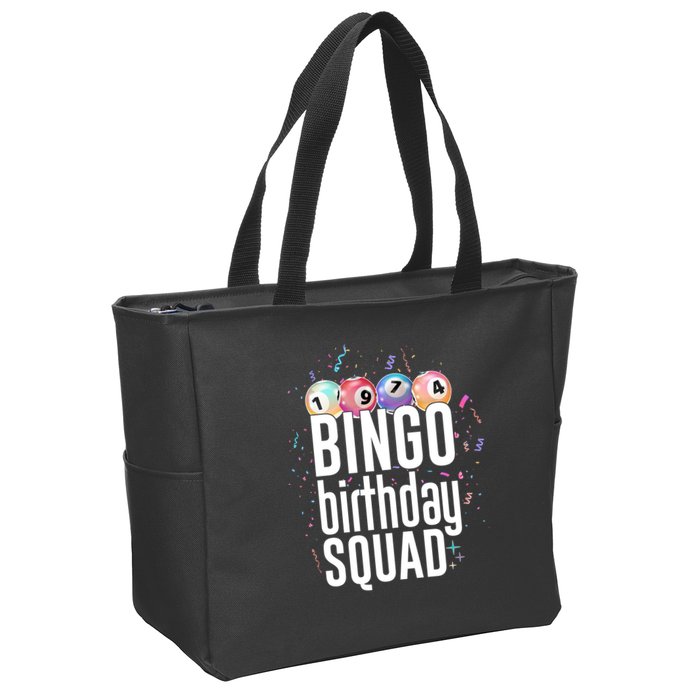 Bingo Birthday Squad Zip Tote Bag