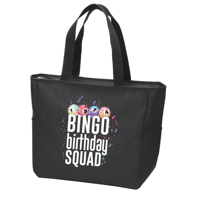 Bingo Birthday Squad Zip Tote Bag